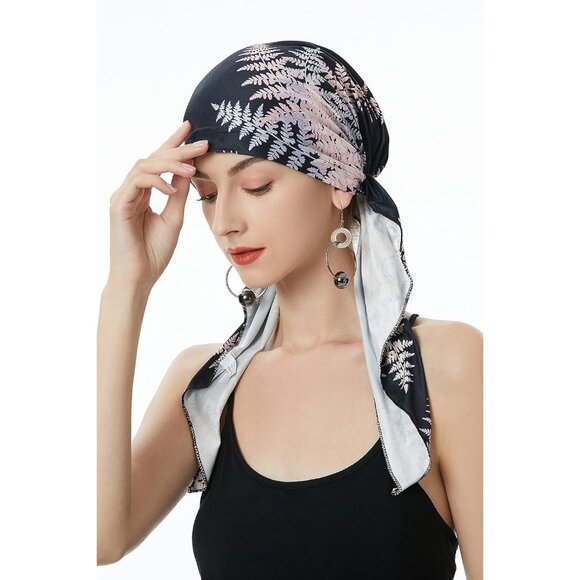 Chemo Headwear for Women Pre Tied Head Scarf Lightweight Turban Beanie Cap - Picture 3 of 6